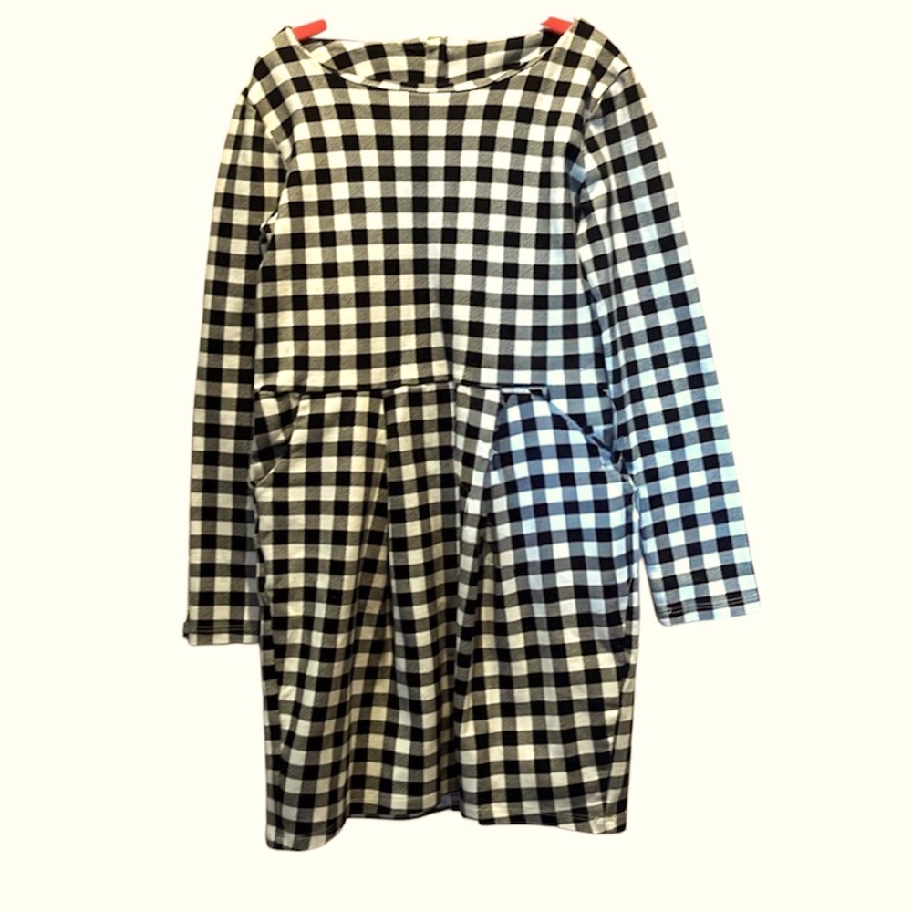 Zara Black and White Gingham Long Sleeve Kids Dress